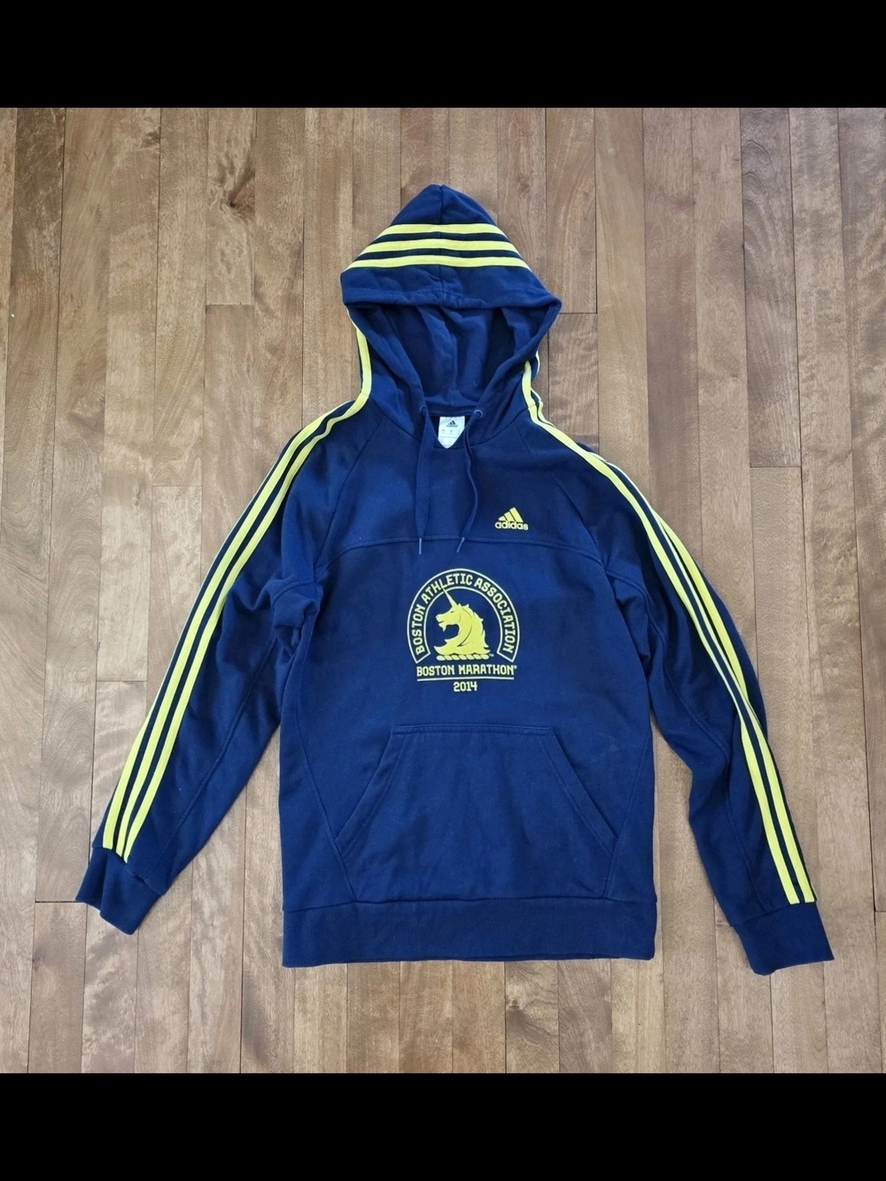Adidas B.A.A. 2014 118th Boston Marathon Hoodie Sweatshirt Adult Size S
